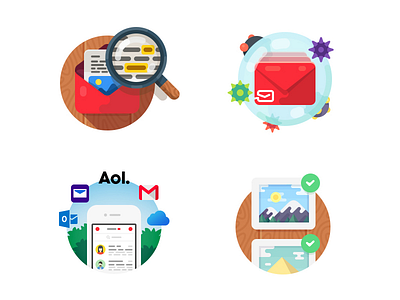 myMail Icons: Restyling email envelope icon icons illustrations mail media search