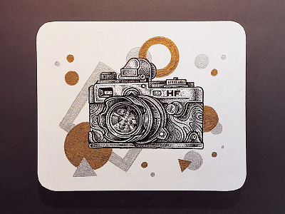 Even More Experimental Card Sketches camera card dotwork icon icons illustration sketch