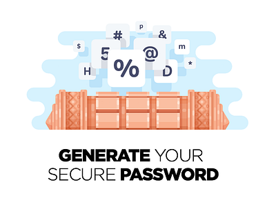 Generate Your Secure Password cryptex generator icon illustration password