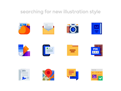 Medium-Sized Icons: Restyling Concept addressbook chat cloud contact folder icon illustration letter map message photo pin security themes