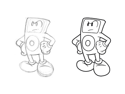 iPod Character character drawing illustration ipod