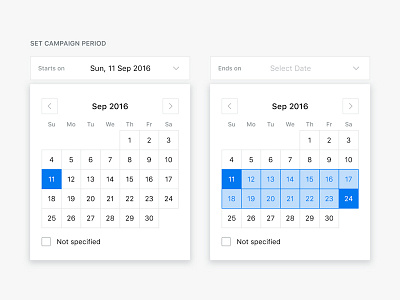 Web App UI – Date Range Selector