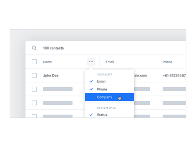 Data Table UX/UI – Display Options app crm data table ui user experience user interface ux web app