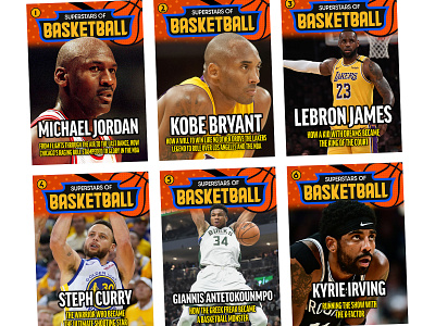 Superstars of Basketball basketball book cover graphic design