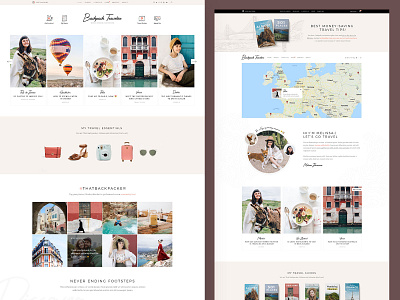 Backpack Traveler blog blogger clean destinations landing landing page map modern theme travel travelblog ui ux web wordpress