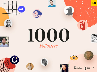 1000 Followers 👀 1000 followers celebration dribbble thankyou