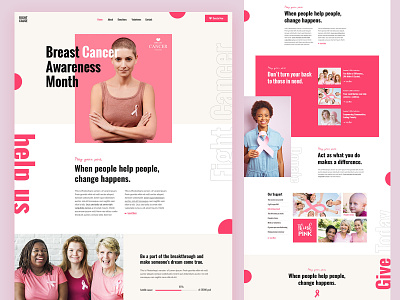 RightCause - Charity and Donation Theme awareness cancer creative design donations fundraising landing landing page modern pink right cause theme ui ux wordpress