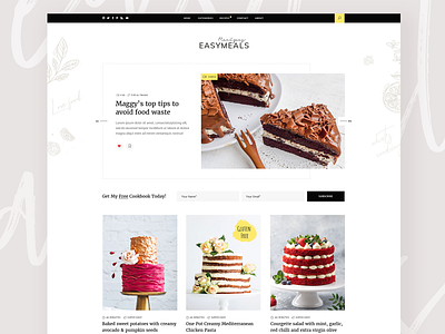 EasyMeals - Food Blog WordPress Theme blog bloggers cakes clean community cooking design food foodblog forum ingredients modern recipes theme ui ux wordpress