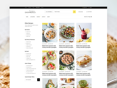 EasyMeals - Food Blog WordPress Theme blog bloggers community design filter food foodblog forum ingredients modern recipes theme ui ux wordpress