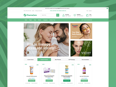 PharmaCare - Pharmacy and Medical Store apothecary clean cosmetics design drugstore equipment landing medical modern pharmacy shop store ui ux wordpress