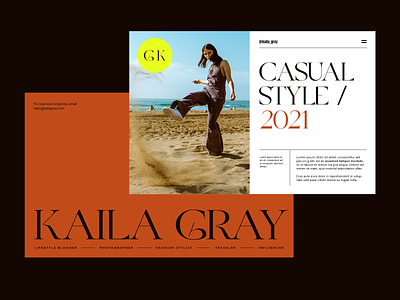 Kaila Gray Landing blogger branding clean fashion landing layout exploration modern ux
