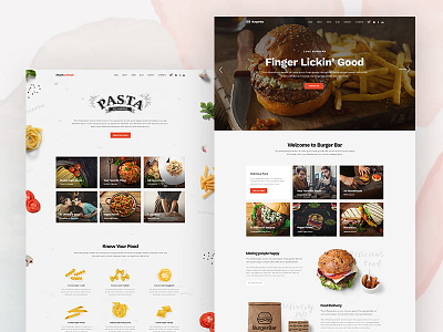 Fast Food Websites burger clean fast food landing modern pasta pizza website