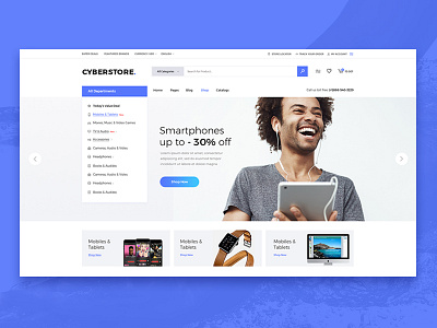 CyberStore clean design mikado themes modern shop technology ui ux web