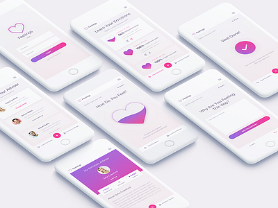 Feelings App app clean dashoabrd gradient ios mobile modern ui ux