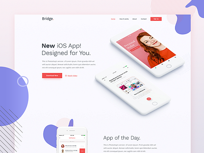 App Landing page bridge clean design landing page modern theme ui ux web wordpress