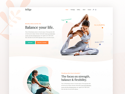 Yoga Studio bridge clean design modern theme ui ux web wordpress yoga