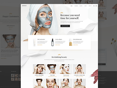 Cosmetics Landing page bridge clean cosmetics design make modern theme ui up ux web wordpress