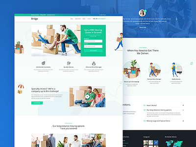 Moving Company bridge clean design modern moving theme ui ux web wordpress