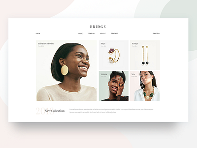 Jewelry shop clean design fashon jewelry landing page minimal modern shop ui ux web wordpress