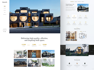 Kastell Property Theme architecture clean design landing modern page property ui ux web