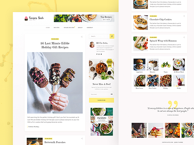 Recipes - A Food Blog beautiful blog clean design food landing modern page recipes ui ux web