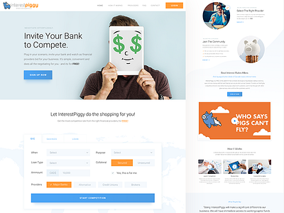 Interestpiggy 🐷 bank clean design landing loans modern money page piggy ui ux web