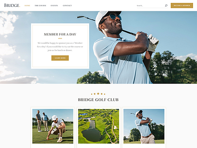 Golf Club clean club design golf landing page modern school sport ui ux web