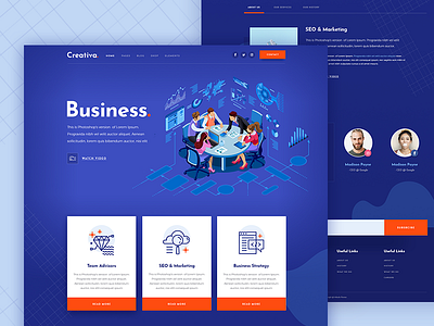 Landing page clean colorful creative design landing modern theme ui ux wordpress