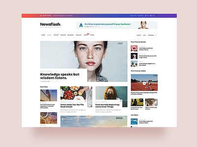 Newsflash ⚡ colorful creative fresh magazine mikado themes modern news theme wordpress