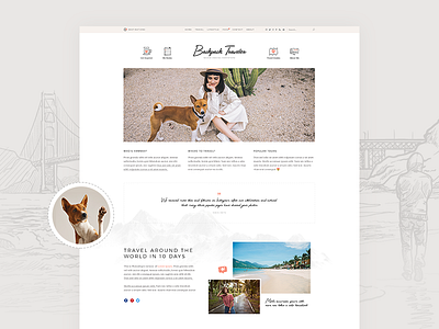 Backpack Traveler backpacker blog blogger clean design landing mikado themes minimal modern theme travel travelblog ui ux web wordpress