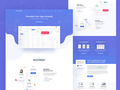 Toollang Landing page clean colorful creative design illustration landing landing page modern toolang ui ux web