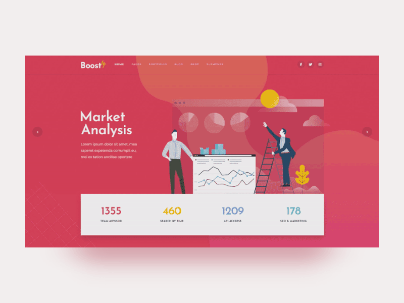 Boostup - SEO Marketing Agency Theme agency colorful creative design illustration landing page marketing mikado themes modern seo theme ui ux vector web wordpress