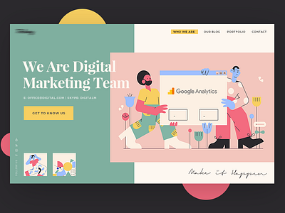 Digital Marketing agency clean colorful creative design illustration landing modern ui ux vector web website mockup