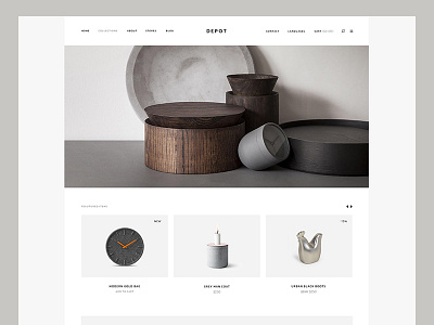 Depot branding clean design landing landing page minimal modern shop store theme typography ui ux web website mockup wordpress