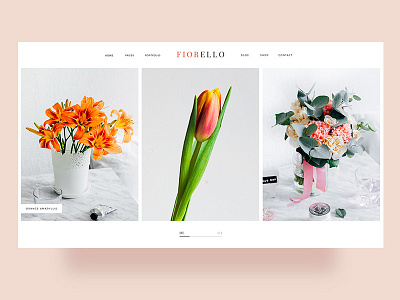 Fiorello Flowershop 🌷 branding clean colorful design flower flower shop landing landing page minimal modern shop slider theme ui ux web website mockup wordpress