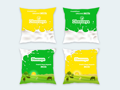 Milk Pouch branding graphic design illustration logo typography vector