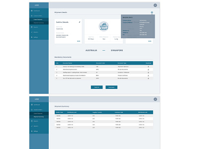 Dashboard - Shipment app design ui ux