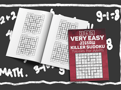 365 Very Easy Jigsaw Killer Sudoku Puzzles For Adults activity book big sudoku book design graphic design illustration math math game math puzzle number game number puzzle puzzle puzzle book puzzle game puzzles sudoku sudoku book sudoku puzzle