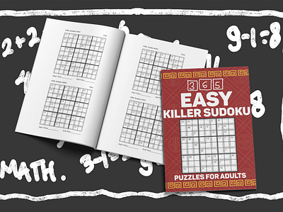 365 Easy Killer Sudoku Puzzles For Adults activity book amazon big sudoku book design graphic design illustration kdp math game math puzzle number game number puzzle puzzle puzzle book sudoku book sudoku puzzle
