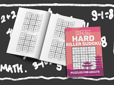 365 Hard Killer Sudoku Puzzles For Adults activity book amazon big sudoku book design graphic design illustration kdp math game math puzzle number game number puzzle puzzle puzzle book sudoku sudoku book sudoku puzzle