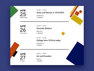 Modern Museum Calendar abstract calendar event geometry modern modernism schedule site time web
