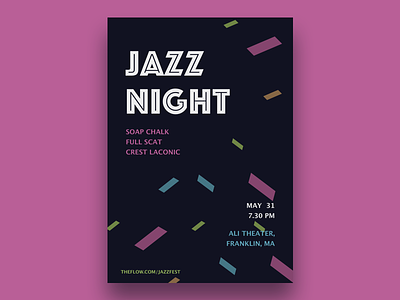 Poster abstract colors font jazz night poster purple typography