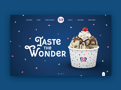 Ice cream website, baskin robbins, taste the wonder