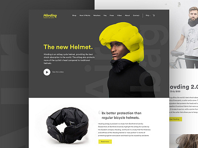 Hovding web design concept bike design helmet home page site ui ux web design webdesign website