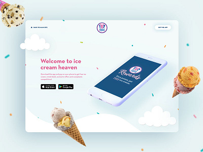 Baskin-Robbins Loyalty App Landing Page design ice cream webdesign website