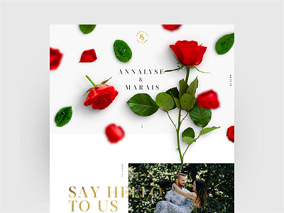 Dribble2 parallax roses website wedding wedding design wedding invite