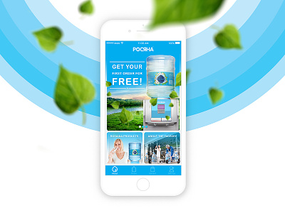 Rosiana app (Dew) blue fresh mobile app ui uiux ux visual design water