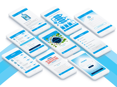Rosiana app (Dew) blue mobile app ui uiux ux visual design water