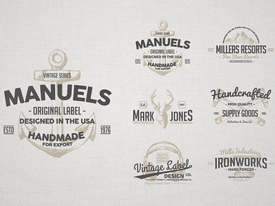 Vintage Labels & Logos (Preview) - Part 1 branding illustration logo logo design typography vector vintage