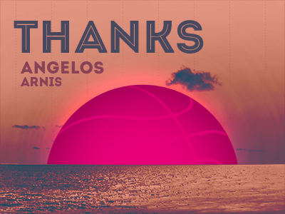 Thanks Angelos debut dribbble first shot invitation invite sunset thank you thanks